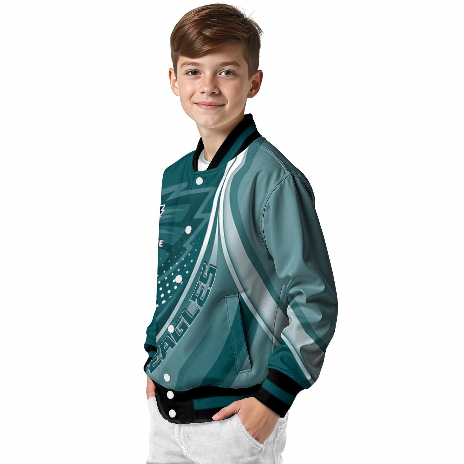 personalized philadelphia eagles wave patterns green jacket trendy personalized philadelphia eagles wave patterns green jacket trendy
