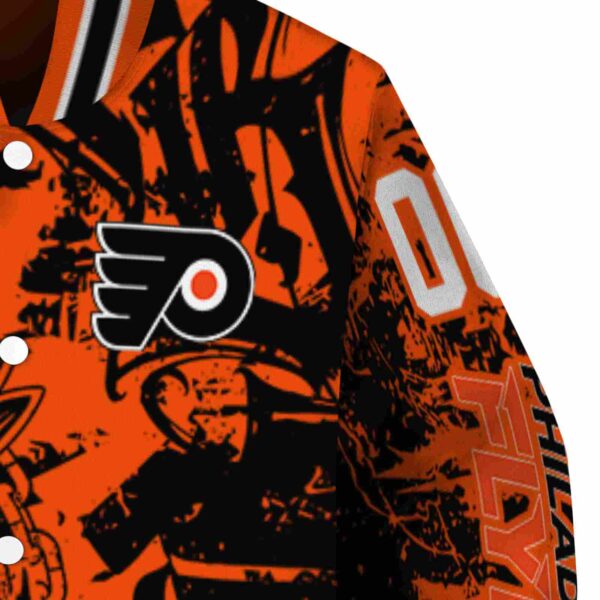 personalized philadelphia flyers fishing art orange jacket premium grade
