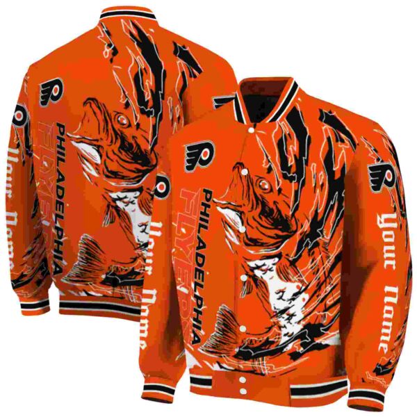 personalized philadelphia flyers fishing passion orange white jacket fashion forward