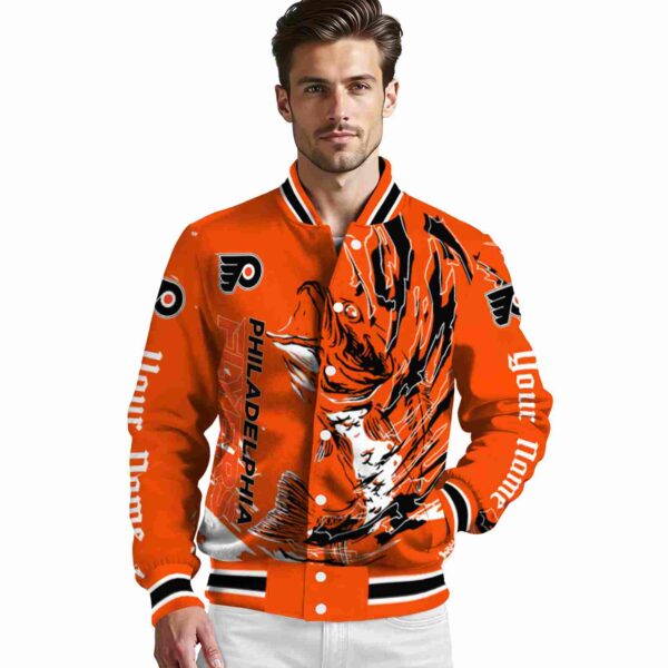 personalized philadelphia flyers fishing passion orange white jacket high quality