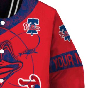 personalized philadelphia phillies fishing rod red jacket premium grade
