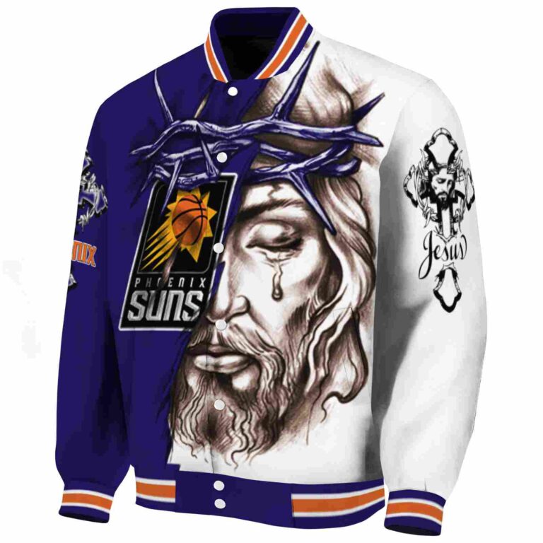 personalized phoenix suns jesus tears purple white jacket best selling