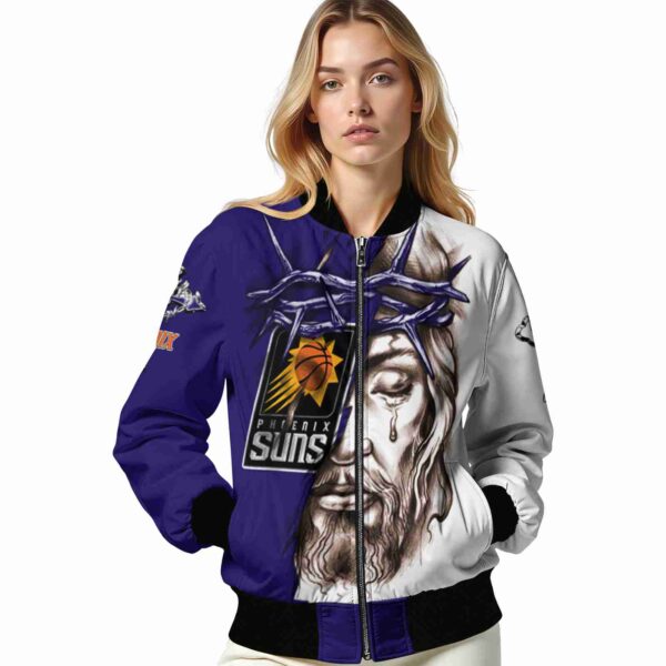 personalized phoenix suns jesus tears purple white jacket latest model