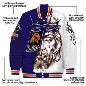 personalized phoenix suns jesus tears purple white jacket new arrival