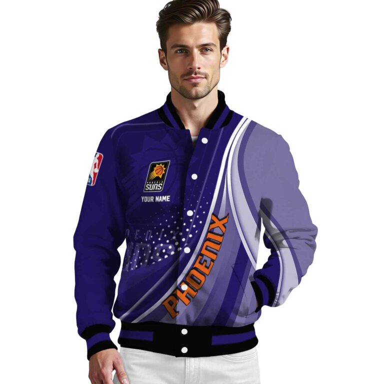 personalized phoenix suns wave patterns purple jacket high quality