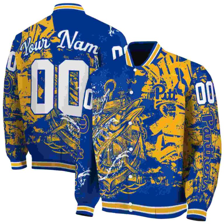 personalized pittsburgh panthers fishing art royal blue jacket fashion forward