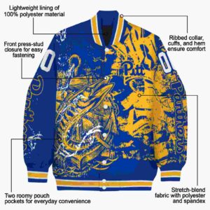 personalized pittsburgh panthers fishing art royal blue jacket new arrival