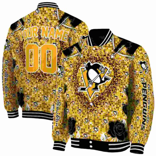 personalized pittsburgh penguins heart explosion yellow jacket fashion forward