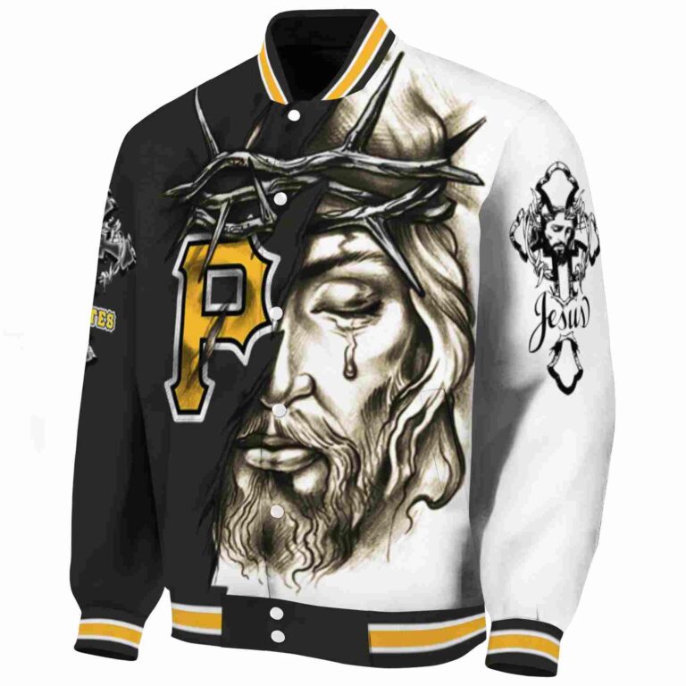personalized pittsburgh pirates jesus tears black white jacket best selling