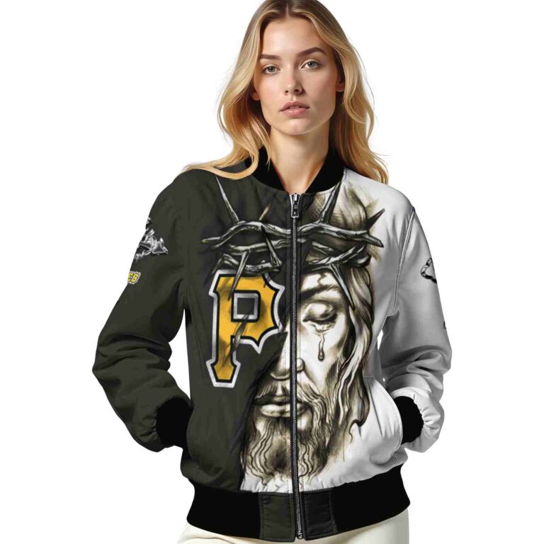 personalized pittsburgh pirates jesus tears black white jacket latest model