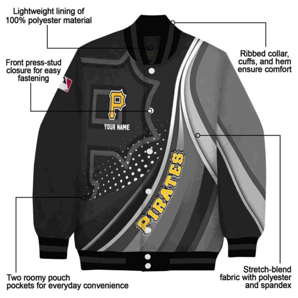 personalized pittsburgh pirates wave patterns black jacket new arrival