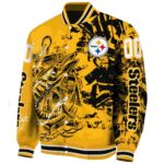 personalized pittsburgh steelers fishing art gold jacket best selling