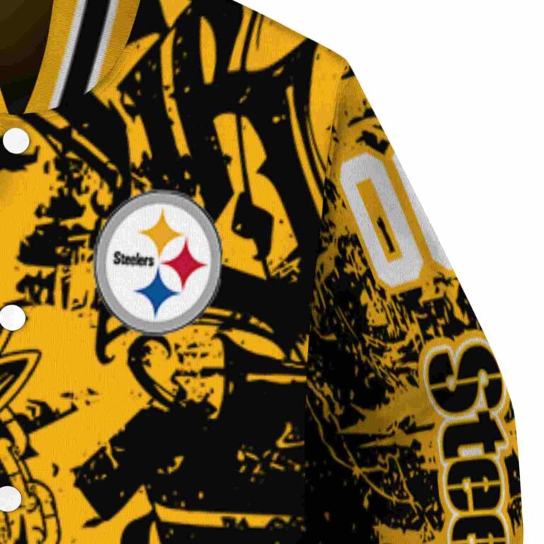 personalized pittsburgh steelers fishing art gold jacket premium grade
