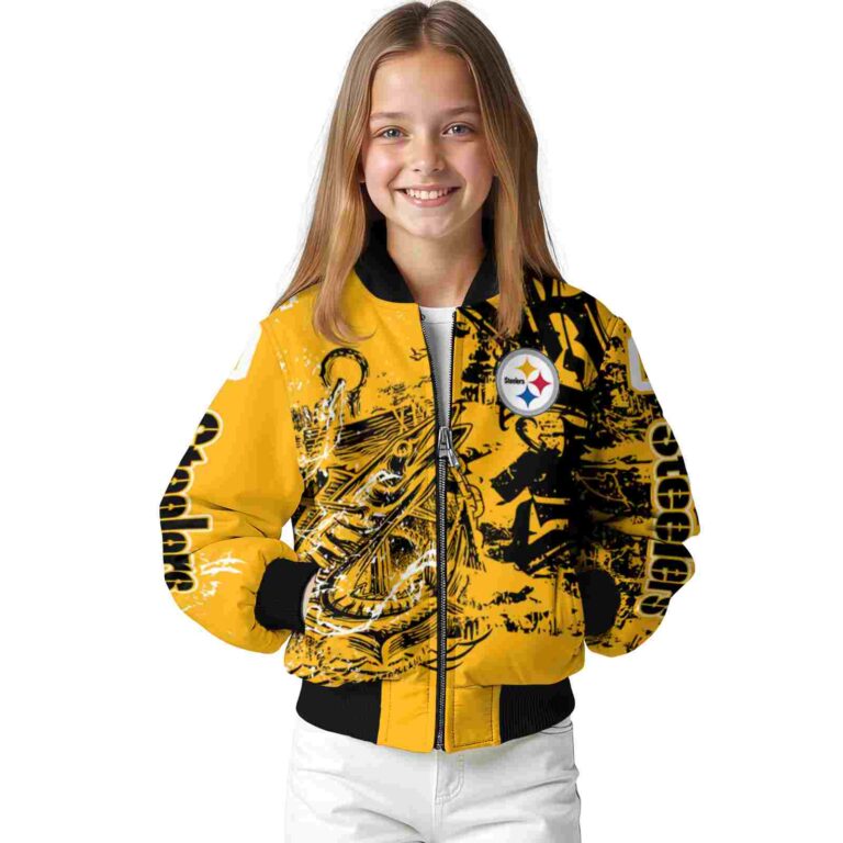 personalized pittsburgh steelers fishing art gold jacket top rated
