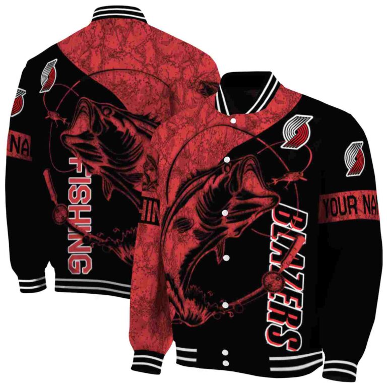 personalized portland trail blazers fishing rod black jacket fashion forward