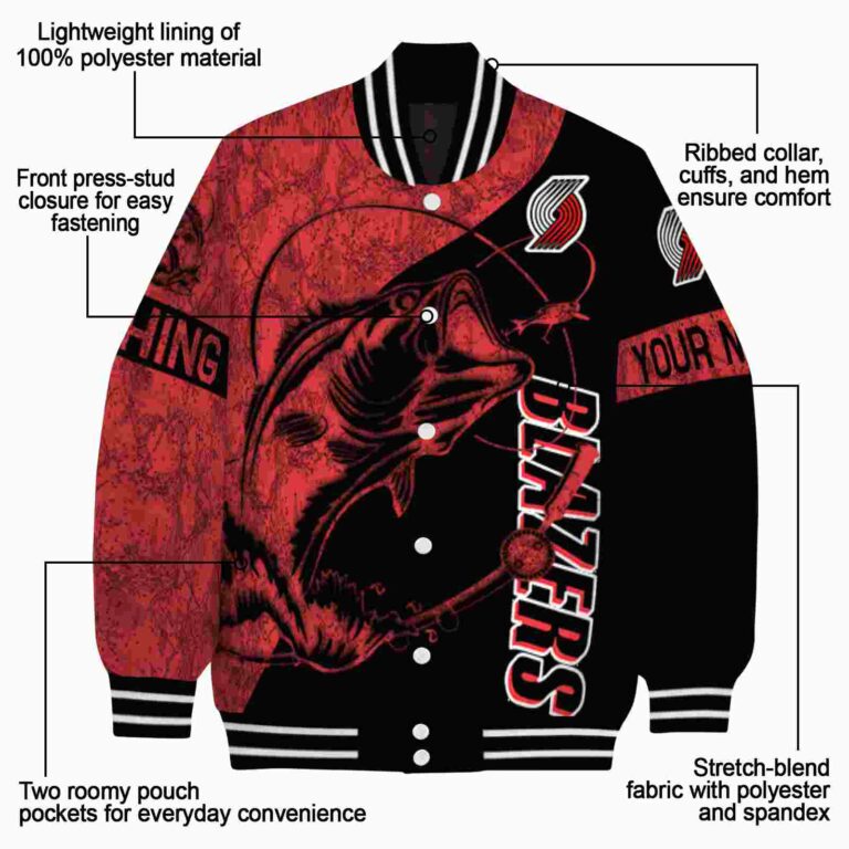 personalized portland trail blazers fishing rod black jacket new arrival