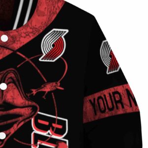 personalized portland trail blazers fishing rod black jacket premium grade