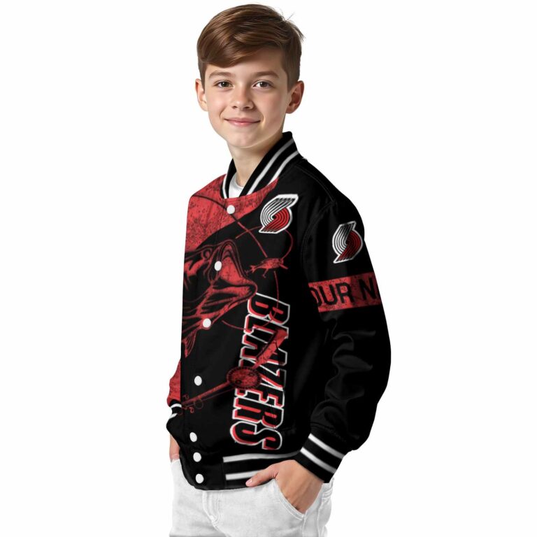personalized portland trail blazers fishing rod black jacket trendy