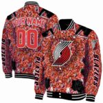personalized portland trail blazers heart explosion red jacket best selling