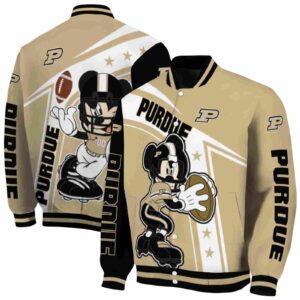 personalized purdue boilermakers mickey football gold white jacket fashion forward