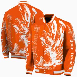 personalized sam houston bearkats fishing passion orange white jacket fashion forward