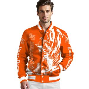 personalized sam houston bearkats fishing passion orange white jacket high quality
