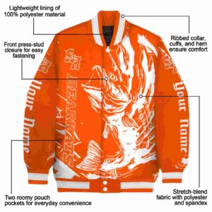 personalized sam houston bearkats fishing passion orange white jacket new arrival