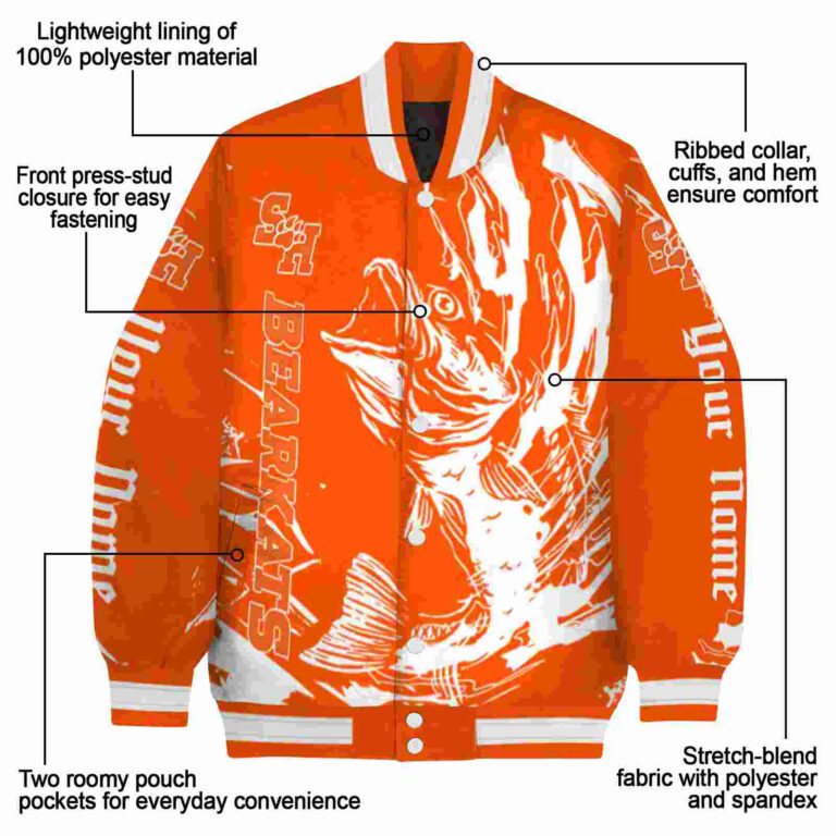 personalized sam houston bearkats fishing passion orange white jacket new arrival