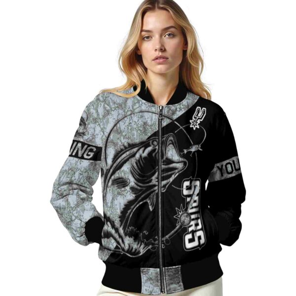 personalized san antonio spurs fishing rod black jacket latest model