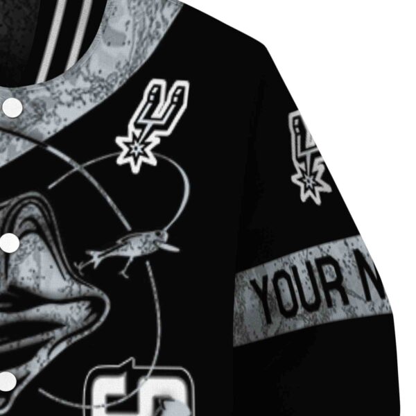 personalized san antonio spurs fishing rod black jacket premium grade