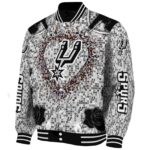 personalized san antonio spurs heart explosion silver jacket best selling