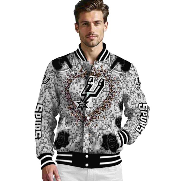 personalized san antonio spurs heart explosion silver jacket high quality