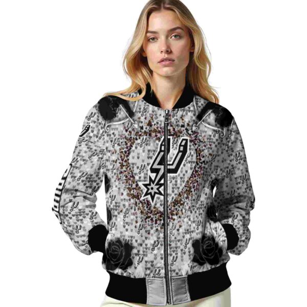 personalized san antonio spurs heart explosion silver jacket latest model