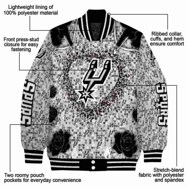 personalized san antonio spurs heart explosion silver jacket new arrival