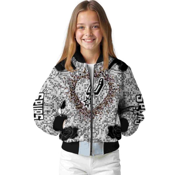 personalized san antonio spurs heart explosion silver jacket top rated