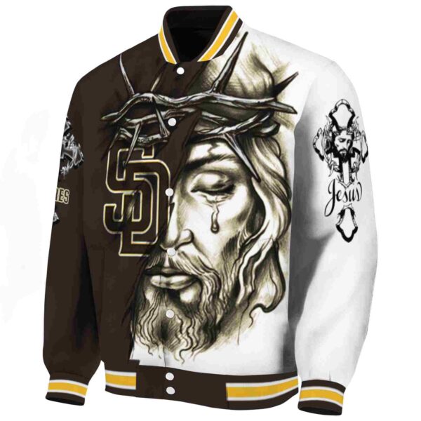 personalized san diego padres jesus tears brown white jacket best selling