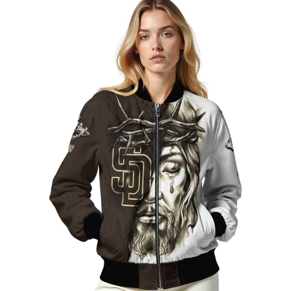 personalized san diego padres jesus tears brown white jacket latest model