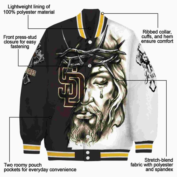 personalized san diego padres jesus tears brown white jacket new arrival