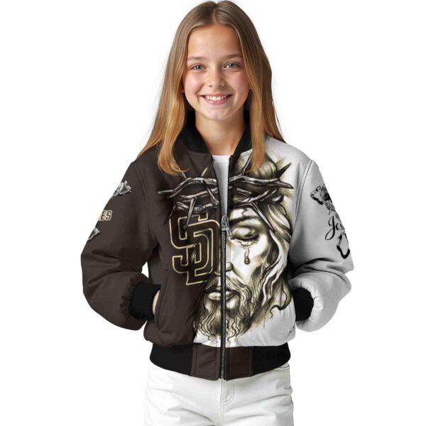 personalized san diego padres jesus tears brown white jacket top rated