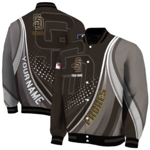 personalized san diego padres wave patterns brown jacket fashion forward