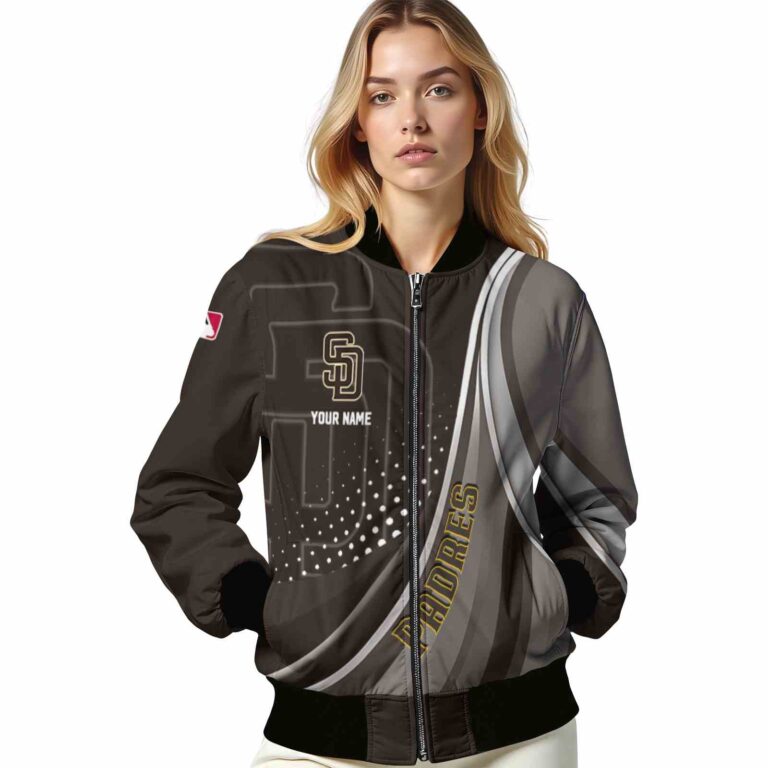 personalized san diego padres wave patterns brown jacket latest model
