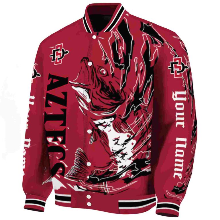 personalized san diego state aztecs fishing passion red white jacket best selling
