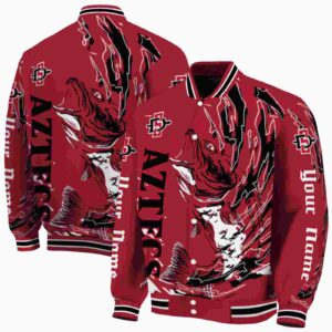 personalized san diego state aztecs fishing passion red white jacket fashion forward
