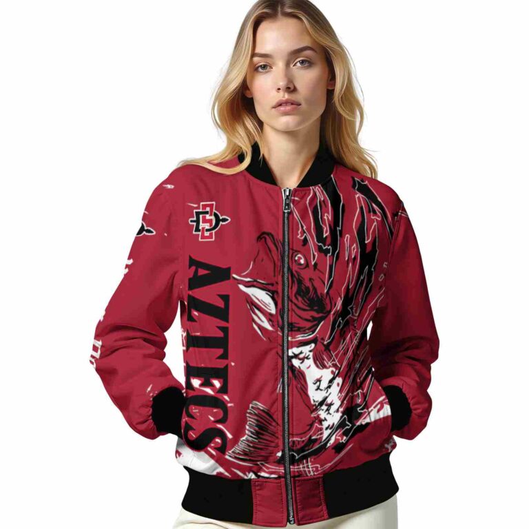 personalized san diego state aztecs fishing passion red white jacket latest model