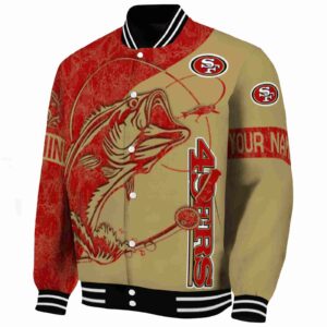 personalized san francisco 49ers fishing rod gold jacket best selling