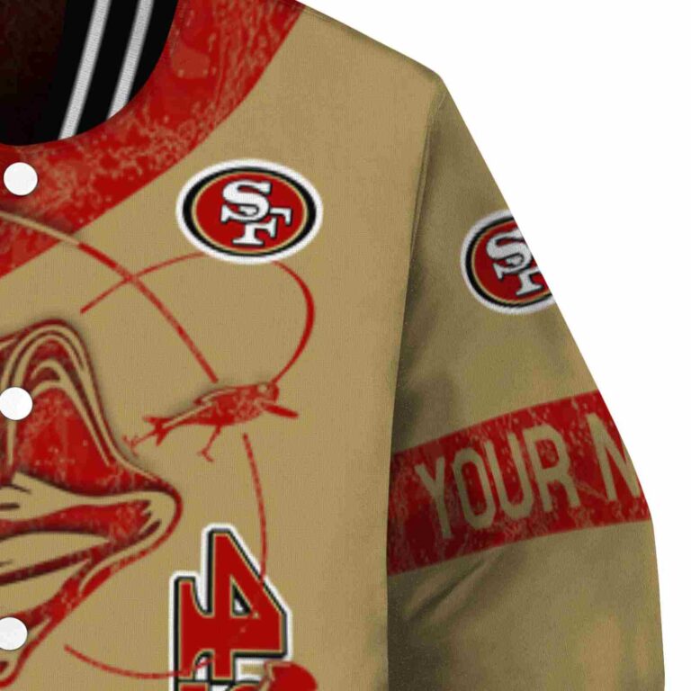 personalized san francisco 49ers fishing rod gold jacket premium grade