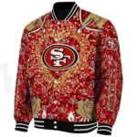 personalized san francisco 49ers heart explosion red jacket best selling