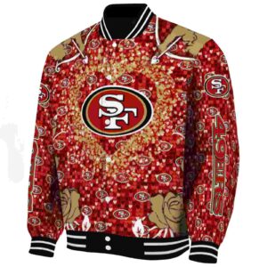 personalized san francisco 49ers heart explosion red jacket best selling