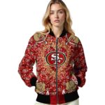 personalized san francisco 49ers heart explosion red jacket best selling