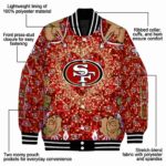 personalized san francisco 49ers heart explosion red jacket best selling